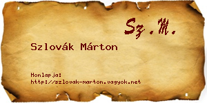 Szlovák Márton névjegykártya