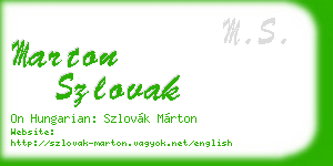 marton szlovak business card