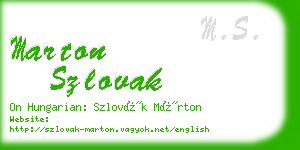 marton szlovak business card